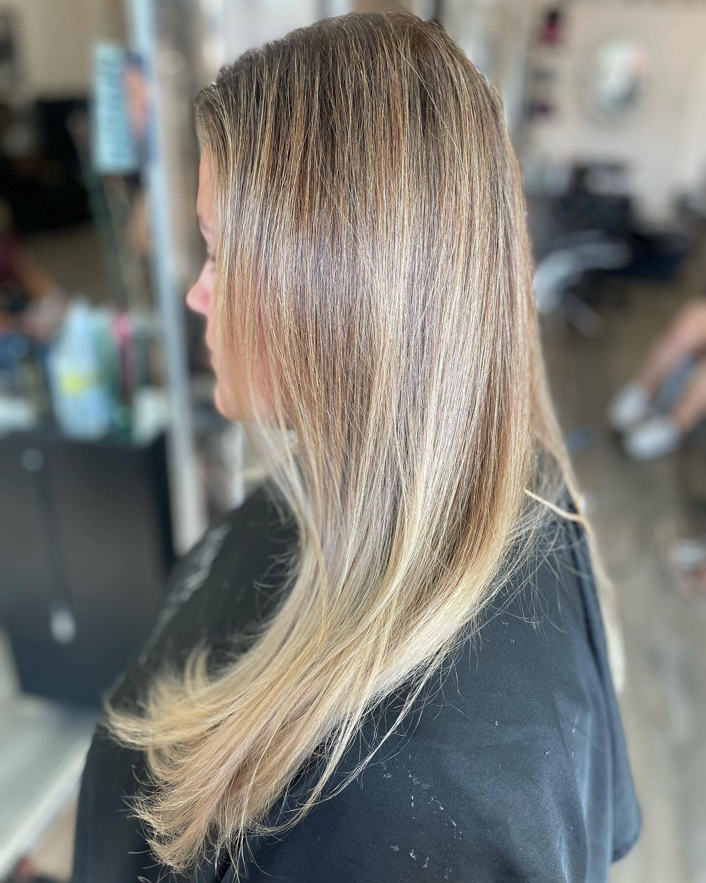 Perfect blonde hair color and blowout